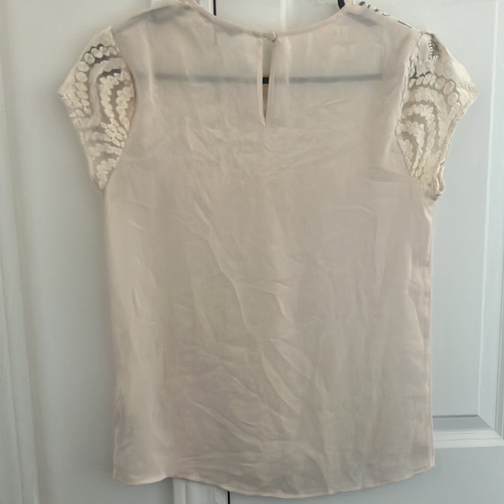 Cream short sleeves embellished top - Picture 6 of 9